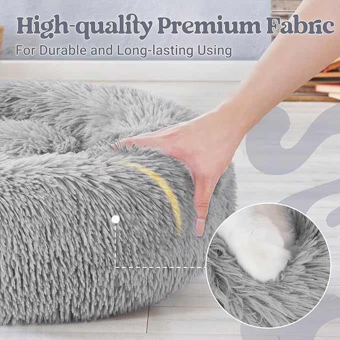 rabbitgoo Dog Bed for Small, 24 inches Machine Washable, Fluffy Donut Pet Bed - Image 6