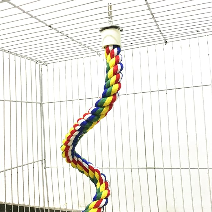 31.5-Inch × 0.8-Inch Diameter Nipple Style Bird Rope Perch, Bird cage - Image 2