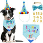 ADOGGYGO Dog Birthday Bandana Scarf and Blue Boy Pet Birthday Party Hat by ADOGGYGO