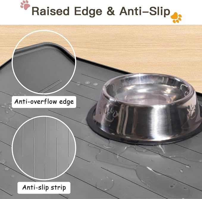 Largest Dog Food Mat, 39.5"x29.5" Silicone Dog and Cat Mat - Image 3