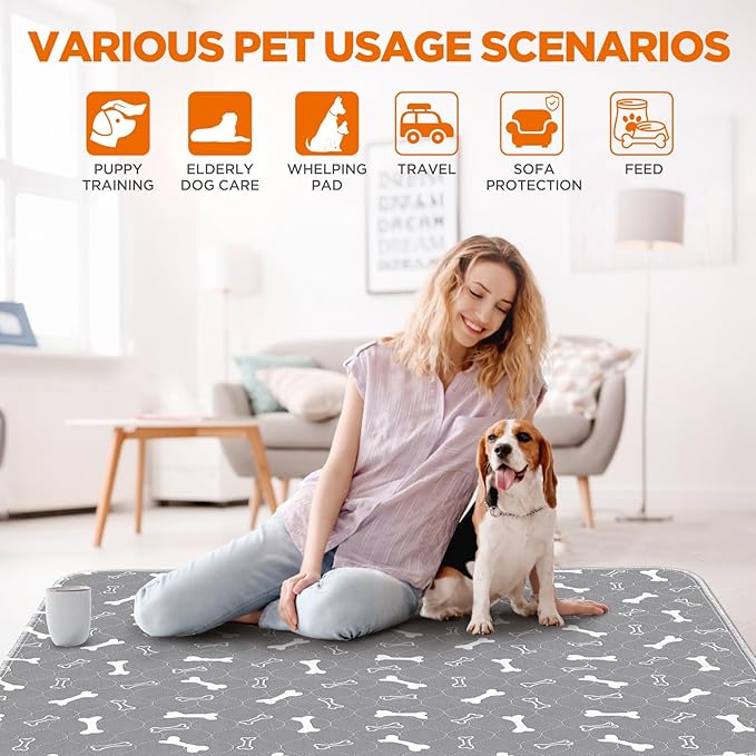 Washable Pee Pads for Dogs Large 54" x 54" 2-Pack Reusable Puppy Pads Pet - Image 4