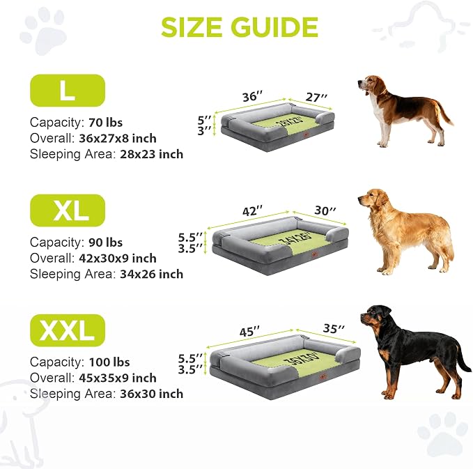 Extra Large Dog Bed, Orthopedic XL Washable Memory Foam Bed - Image 4