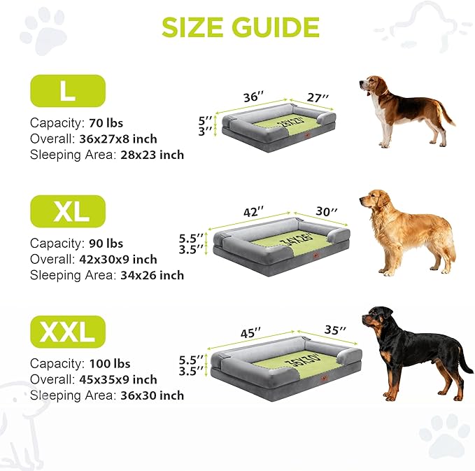 Orthopedic Dog Bed for Extra Large Dogs, XXL Waterproof Egg Crate Memory Foam - Image 4
