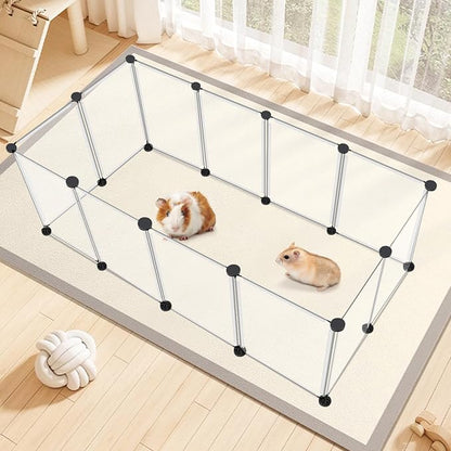 12 Panels Transparent Small Animals Playpen, Plastic Enclosure, Puppy Play Pen - Image 7