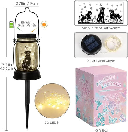 kyoryuger Rottweiler Gifts for Women/Men Rottweiler Solar Lanterns Dog Mom - Image 4
