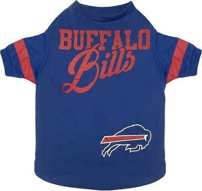 Pets First NFL Buffalo Bills Striped Dog & Cat T-Shirt, Medium. Football Pet by PETSFIRST
