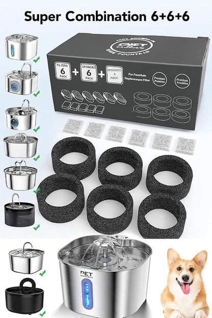 Fountain Filter Replacement Set – 18 Pack – Compatible - Image 6