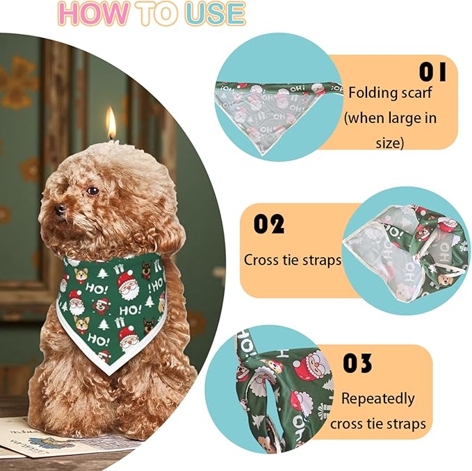 Christmas Dog Bandanas Santa Claus Dogs Scarf - Image 6