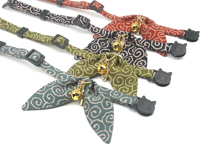 PetSoKoo Bunny Ears Cat Collar, Japan Lucky ‘開三運’ Charm. Safety Breakaway - Image 4