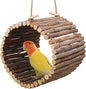 Natural Apple Wood Parrot Hammock & Tree Caves by Oooct