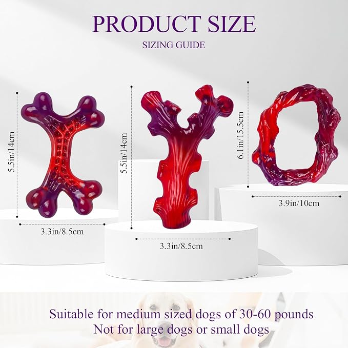 3 Pack Indestructible Dog Chew Bones - Image 2