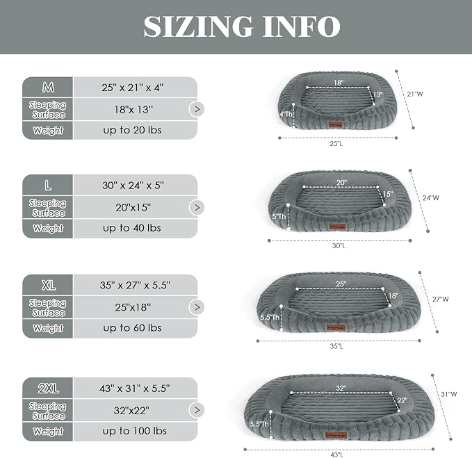 Cute Dog Bed for Medium Dogs, Orthopedic Rectangle Dog Bed - Image 4