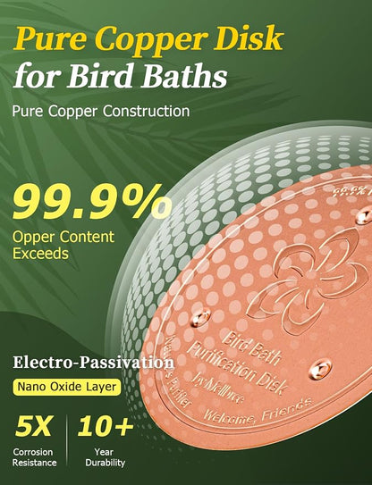 Mellbree 3-Pack Bird Bath Copper Disk, 0.6mm Reinforced 99.99% Pure Copper - Image 4