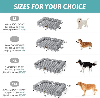 Faux Fur Orthopedic Dog Bed, Extra Large Dog Bed, Supportive Foam Pet Sofa - Image 3