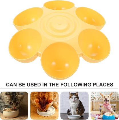 Multipurpose Pet Feeding Bowl 14X14X3.5 Inch Flower Shape Plastic Cat Dog Food - Image 2