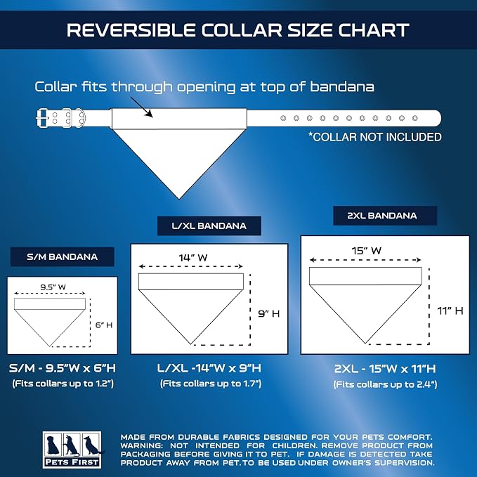 Pets First NFL New York Giants Reversible Bandana Size XX-Large - Image 5