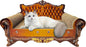 Luxury Cardboard Cat Scratcher Sofa Bed, Couch Shaped Cat Scratching Board by INRLKIT