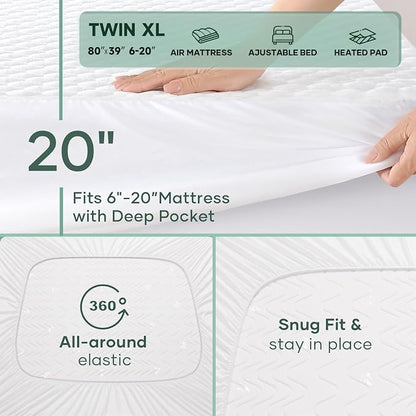 OhGeni 100% Waterproof Mattress Protector, Twin XL Size Mattress Soft Pad - Image 5
