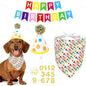 Dog First Birthday Party Decorations, Adjustable Dog Bandana Set by YROVWENQ