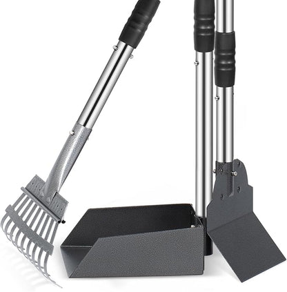 Heeyoo Dog Pooper Scooper, Dog Poop Tray and Rake Set, Pet Waste Removal Scoop by Heeyoo