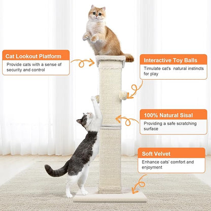 Cat Scratching Post 33 Inch Nature Sisal Cat Scratch Post - Image 4