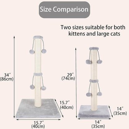 Dimaka 29'' Cat Scratching Post, Natural Sisal Rope Scratcher Post, Kitten Claw - Image 3