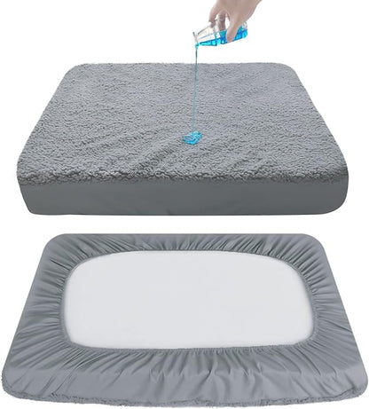 Dog Bed Covers Soft Plush Replacement Washable, Waterproof Pet Mattress Bed - Image 4