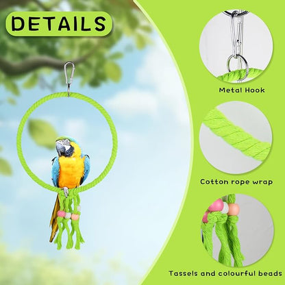 Bird Swing, 20 CM Diameter Hanging Parrot Swing - Image 2