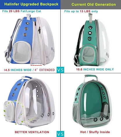 Front Expandable Cat Backpack Carrier, Fit up to 20 lbs, Space Capsule - Image 4