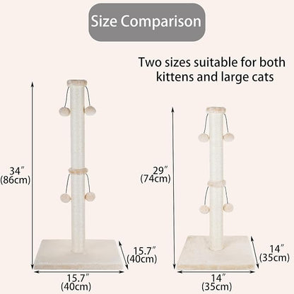 Dimaka 29'' Cat Scratching Post, Natural Sisal Rope Scratch Post - Image 3