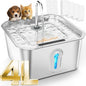 4L/135oz Large Cat Water Fountain Stainless Steel by UPAWPIA
