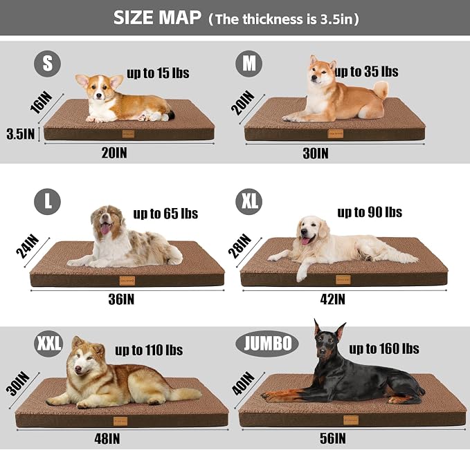 Patas Lague Orthopedic XL Dog Bed Large Sized Dog 48''X30'', Soft Waterproof - Image 5