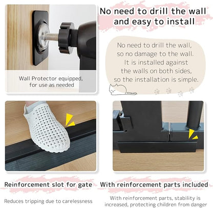 Lumizone Extra Tall Pet Gate 55.12" High Pressure Mounted 38.39"-42.51" Extra - Image 6