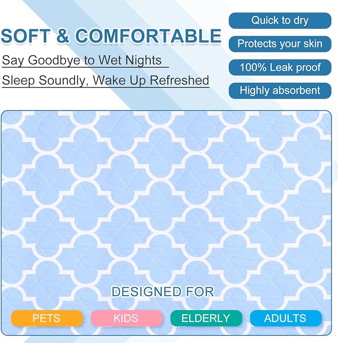 OUTCREATOR® Washable Bed Pads 34" x 76", Incontinence Mattress Protector - Image 5