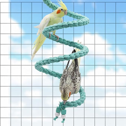 Dnoifne 78.7 Inches Bird Spiral Rope Perch, - Image 2
