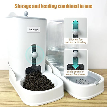 Gravity cat Feeder by Petmagic is a 3.6L Large-Capacity cat Food and Water Bowl - Image 6