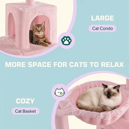 Allewie 29.5in Indoor Cat Tree, Padded Perch, and Hanging Ball, Suitable - Image 4