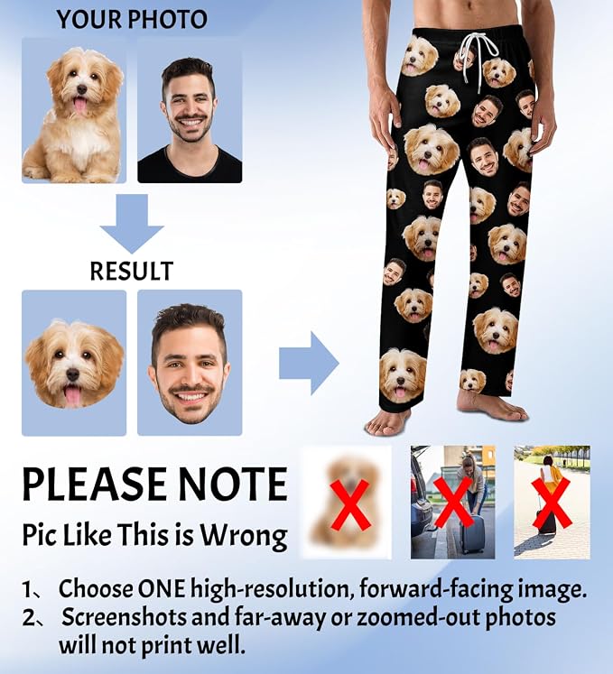 Custom Pajama Pants with Face customized PJ Pants Christmas Valentine gifts - Image 4