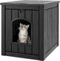 Cat Litter Box Enclosure, Plastic Hidden Litter Box Side Table by WTFGO