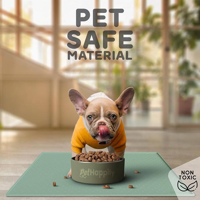 Dog Food Mat - 28x18 Raised Edges Dogs Mat - Image 3