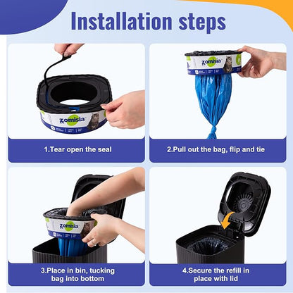 4 Pack Cat Litter Refill Bags, Non-See-Through Jumbo 120FT Cartridge Refill - Image 6