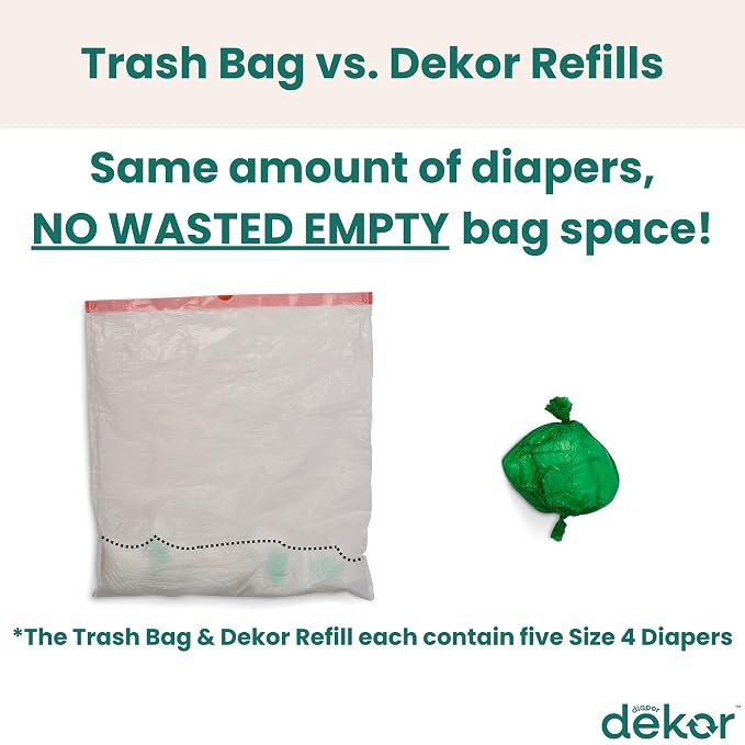 Diaper Dekor CLASSIC Diaper Pail Refills, Exclusive End-of-Liner Marking - Image 6