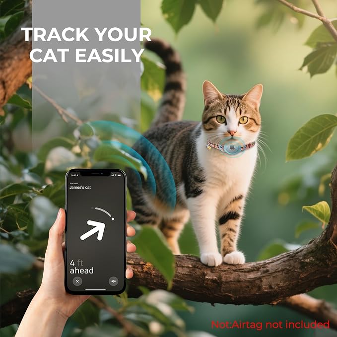 AirTag Cat Collar, Breakaway Cat Tracker Collar, Airtag Holder Compatible - Image 3