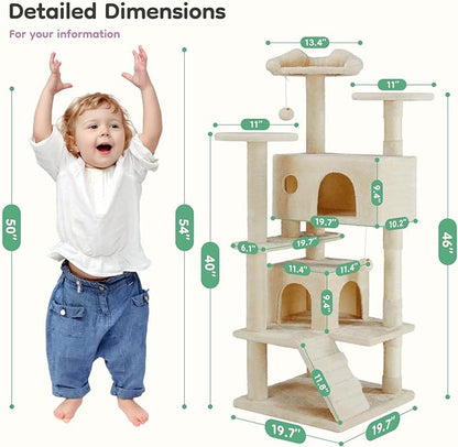 Cat Tree Tower, 54-Inch Cat Tree - Image 7