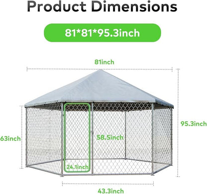 6.8x6.8 FT Outdoor Dog Kennel Outside Heavy Duty Dog Enclosure - Image 6