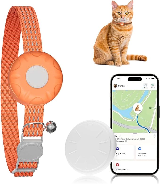 Cat Tracker, GPS Tracker for Cats, No Monthly Fee Pet Tracker for Cats by ZFSJTAG