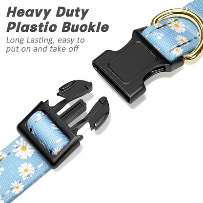 Reflective Dog Collar for Large Dogs, Cute Daisy Theme Adjustable Heavy-Duty - Image 4