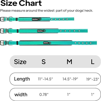 PetiFine Dog Collars for Small Dogs, Neoprene Padded Dog Collar, Reflective - Image 7