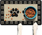 Absorbent Pet Dog Bowl Mat for Food and Water, Pet Cat Food Feeding Mat by Ideasonna