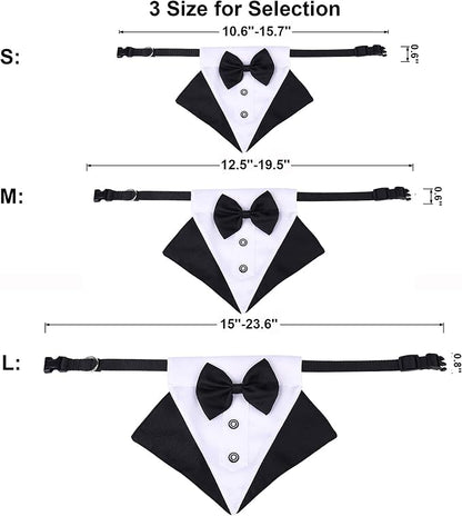 ADOGGYGO Formal Dog Tuxedo Wedding Puppt Bandana Collar - Image 6